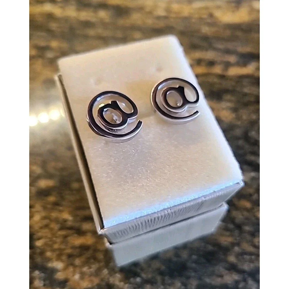 At Symbol Sign ( @ ) Cufflinks Men Birthday Father's Day Gift Cufflinks In Box